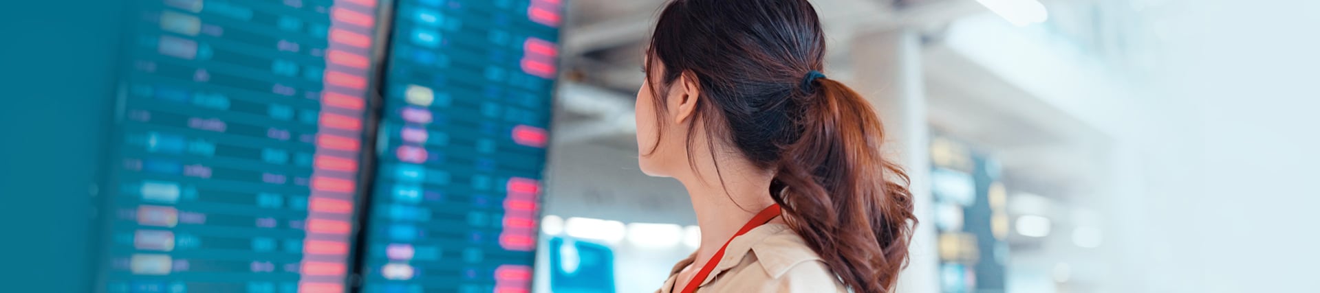 Woman looking at the schedule